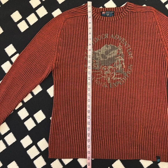 Point Zero Orange Label y2k Pullover Ribbed Top Large - Picture 10 of 14